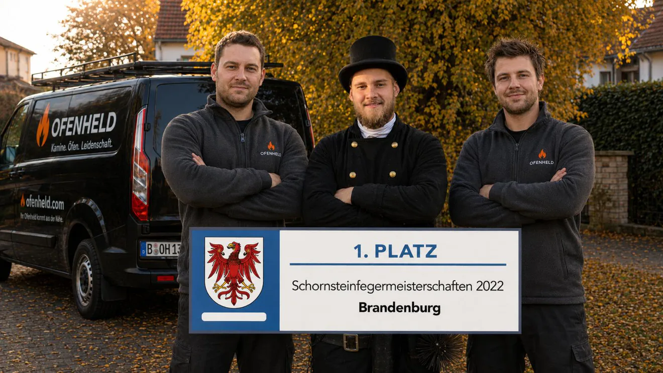 OFENHELD Installationsteam mit Schornsteinfegermeister